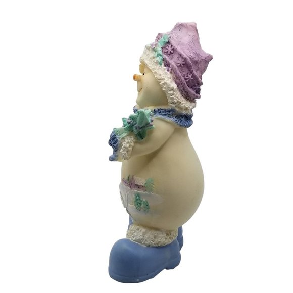 Snowman Figurine Christmas Holding Tree Tin Soldier Happy Winter Holiday January - Picture 5 of 7